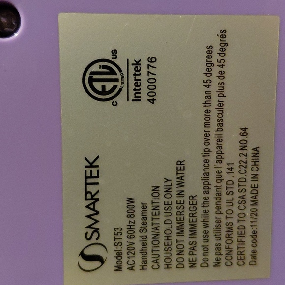 SMARTEK HANDHELD STEAMER. NO BOX. - Picture 4 of 5